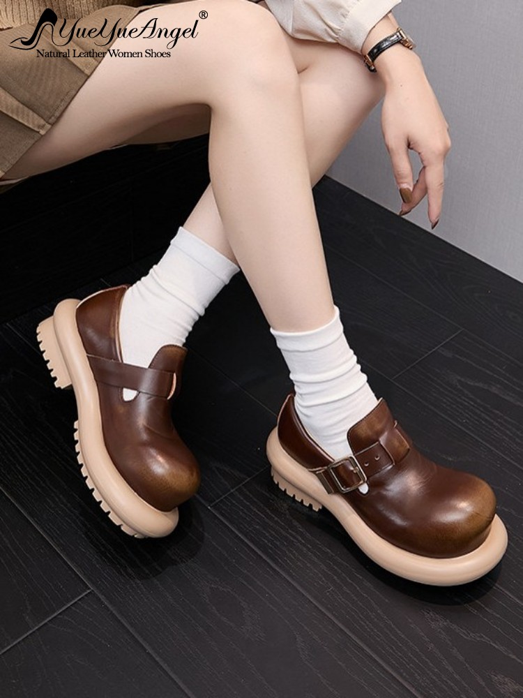 Vintage Fashion Mens - British Style Vintage Cowhide Genuine Leather