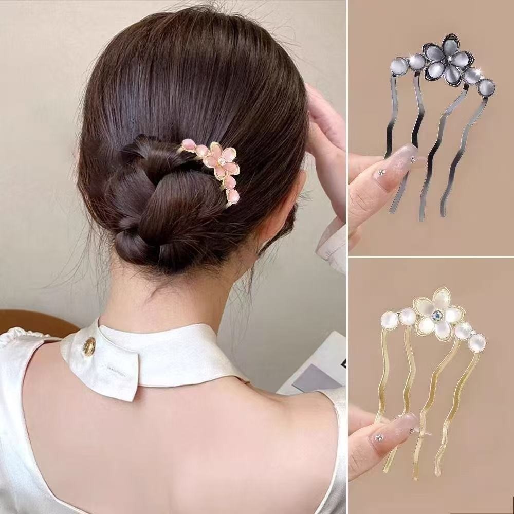 Vintage Fashion Shop - 1/3pcs Elegant Floral MetalPearl Gem Accents