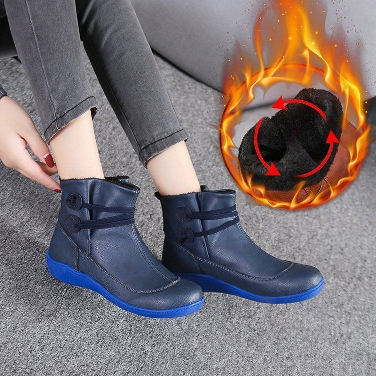 Women Vintage Round Toe PU Lea - Vintage Fashion Mens 评论和价格