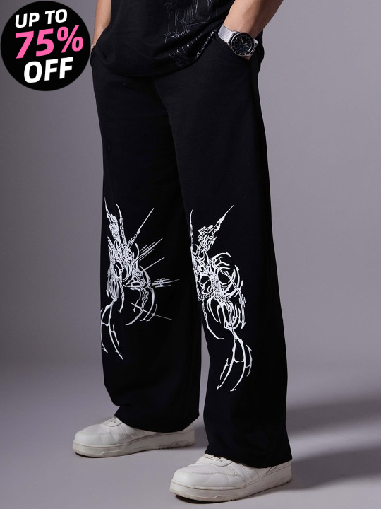Men Printed Cotton Relaxed Fit - Retro Track Pant 评论和价格