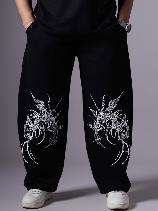 Men Printed Cotton Relaxed Fit - Retro Track Pant 评论和价格