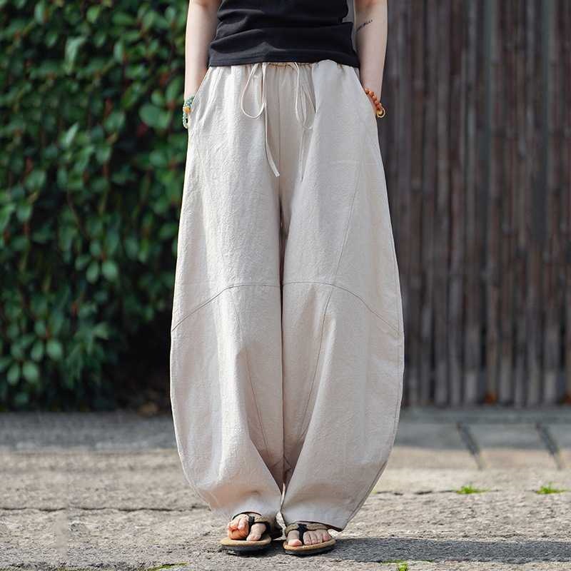 Men's Cotton Linen Harem Pants - Retro Track Pant 评论和价格