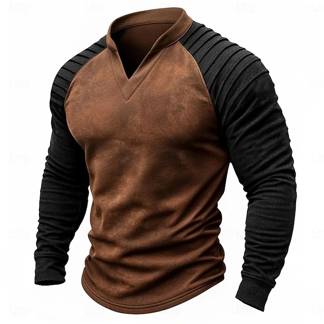 Vintage Distressed Henley Ragl - Vintage Fashion Mens 评论和价格