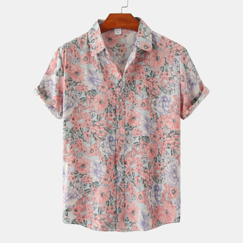 Small Niche Design Printed Shi - Printed Floral Shirt 评论和价格