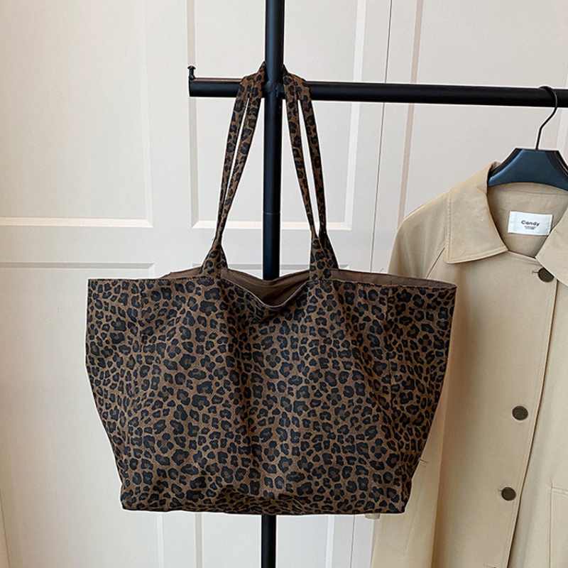 Women Leopard Print Tote Bag Y - Vintage Fashion Shop 评论和价格