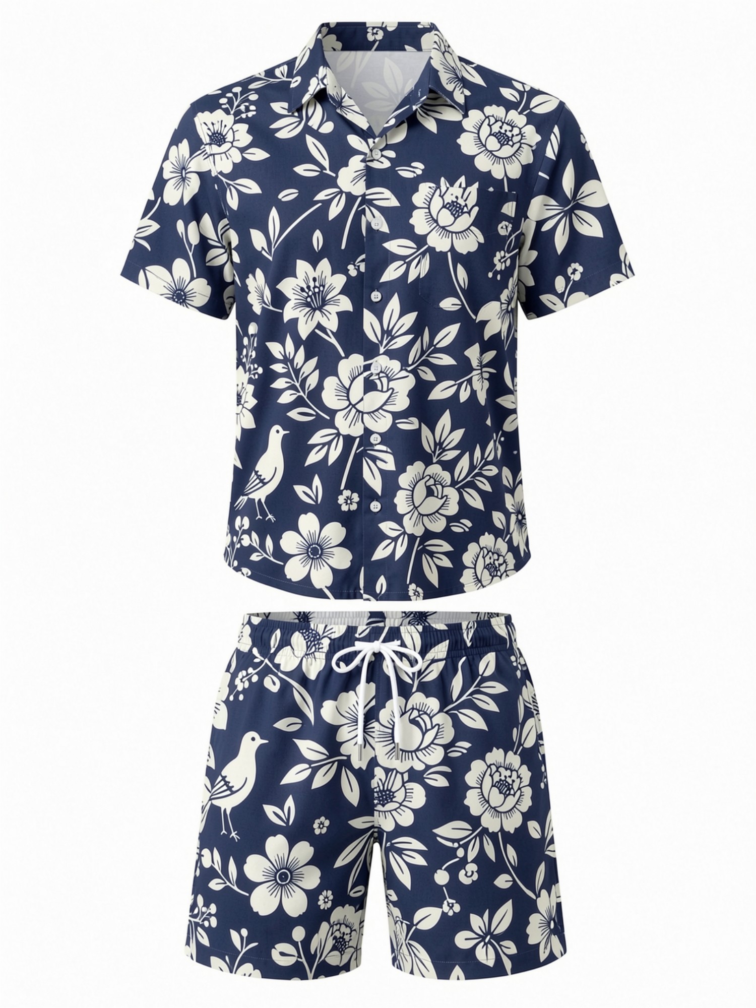 Mens Floral Short Sleeve Shirt - Printed Floral Shirt 评论和价格