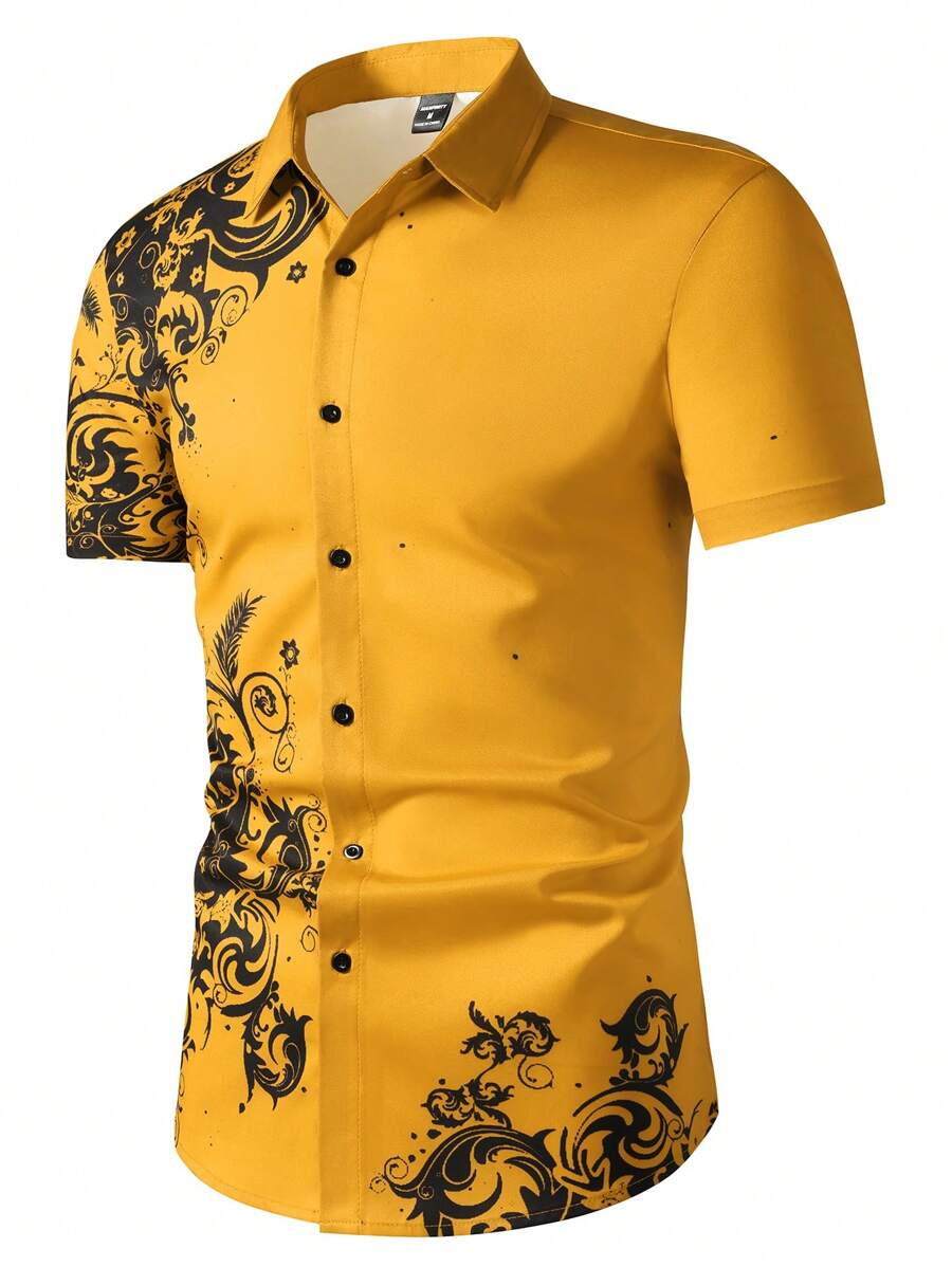 Manfinity Homme Men's Casual R - Printed Floral Shirt 评论和价格
