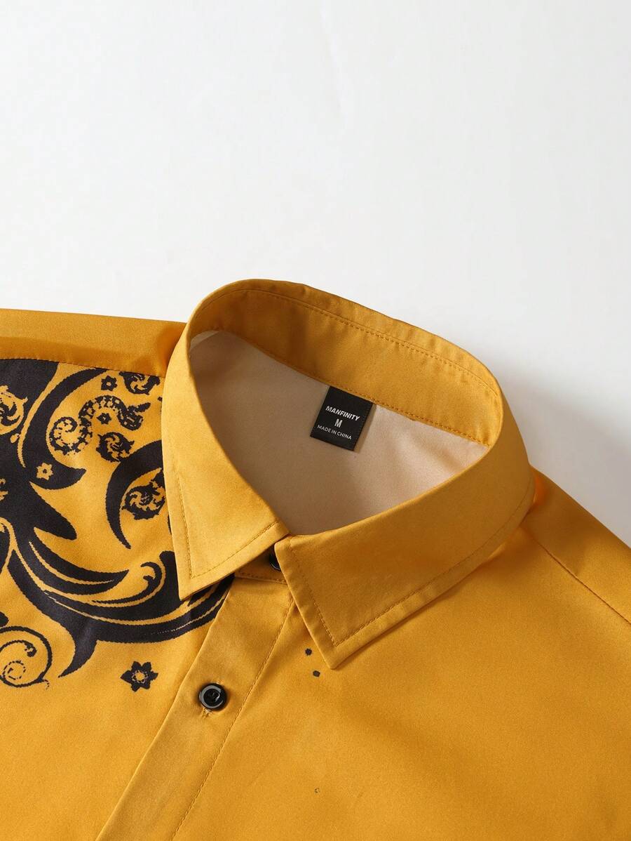 Manfinity Homme Men's Casual R - Printed Floral Shirt 评论和价格