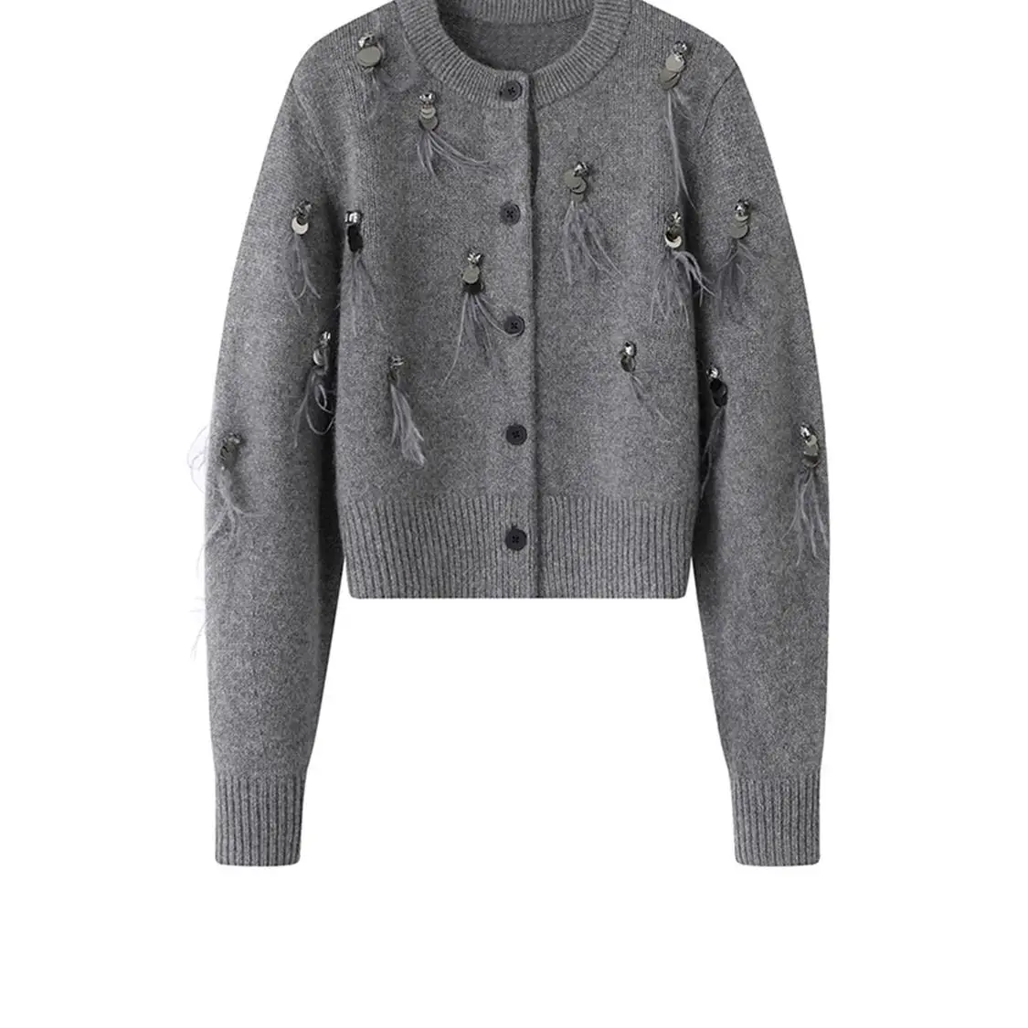 Autumn Winter Coat High-end Kn - Crop Cardigan Vintage 评论和价格