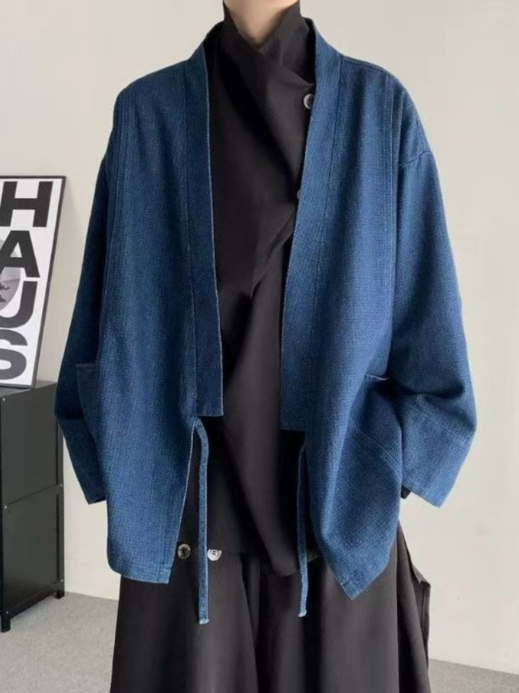 Vintage Japanese Style Denim C - Crop Cardigan Vintage 评论和价格
