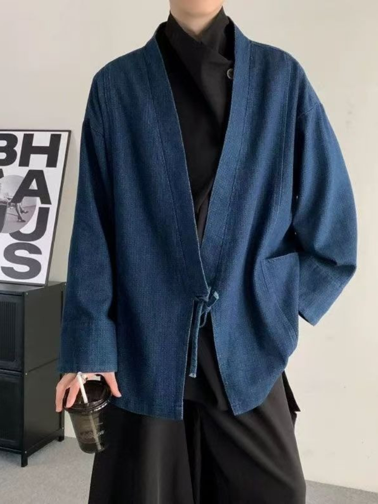 Vintage Japanese Style Denim C - Crop Cardigan Vintage 评论和价格
