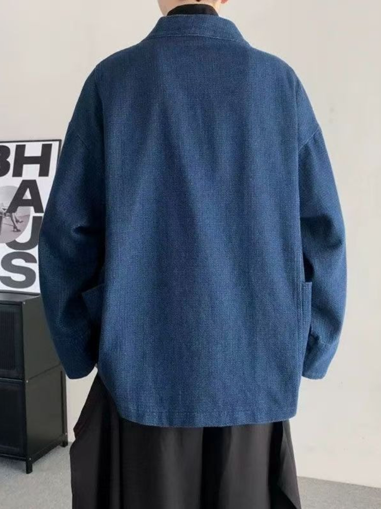 Vintage Japanese Style Denim C - Crop Cardigan Vintage 评论和价格