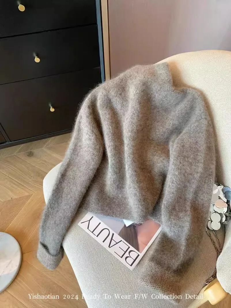 Fall Women Old Money Cuddly Ca - Crop Cardigan Vintage 评论和价格