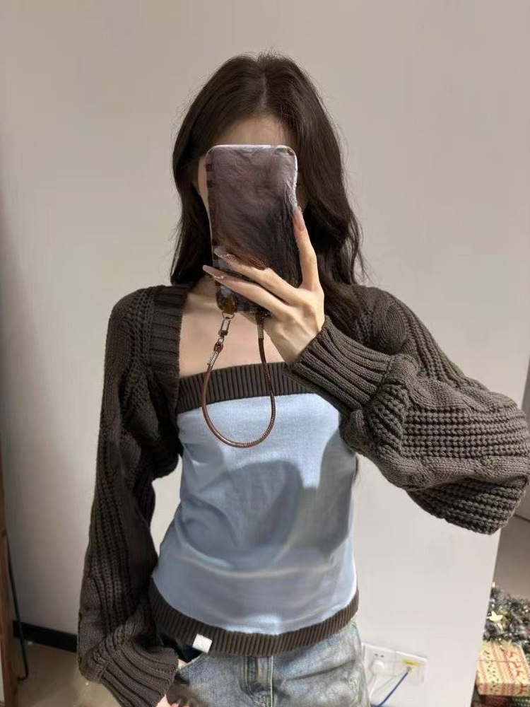 Y2k Aesthetic Two Pieces Set K - Crop Cardigan Vintage 评论和价格