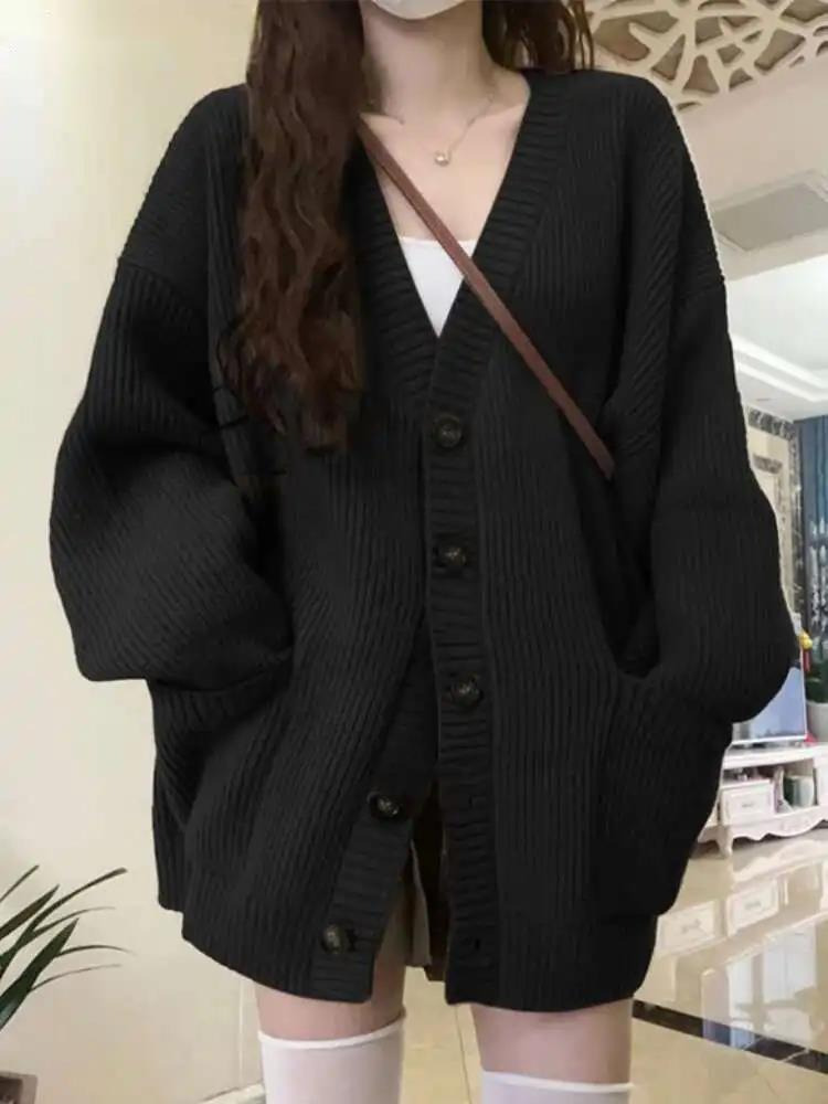Loose Cardigan Women Long Slee - Crop Cardigan Vintage 评论和价格